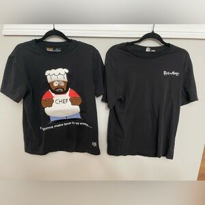 Black Graphic T-Shirts Set Size M